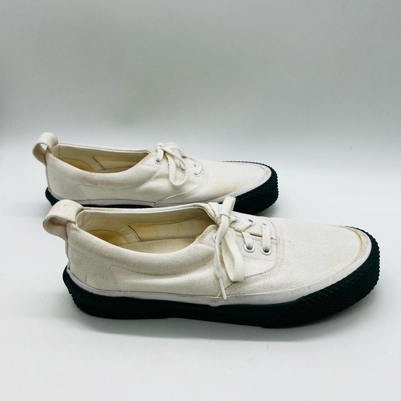 Celine Paris Classic White Canvas Sneakers with Hunter Green soles size 8 - Picture 6 of 15